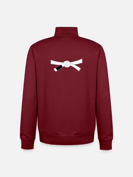 Whitebelt - White Belt - Unisex Organic Zip Sweatshirt by Stanley/Stella - burgundy