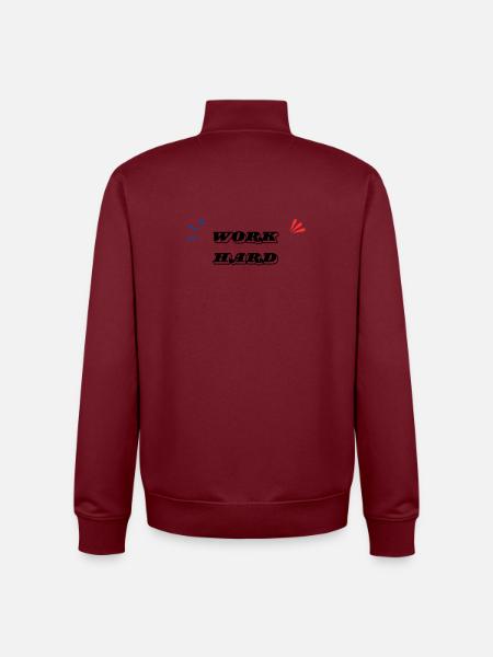 Work Hard Minimal - Unisex Organic Zip Sweatshirt by Stanley/Stella - burgundy