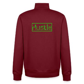 Futuristic Neon Background Print - Unisex Organic Zip Sweatshirt by Stanley/Stella - burgundy - Back - AI Model Male 185 dark (185cm)