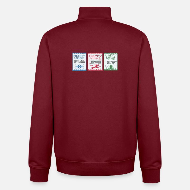 Joyeux Noël - Sweat zippé unisexe en coton bio Stanley/Stella - bordeaux