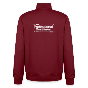 PROFESSIONAL OVERTHINKER Nerd - Unisex Organic Zip Sweatshirt by Stanley/Stella - burgundy - Back - AI Model Male 185 dark (185cm)