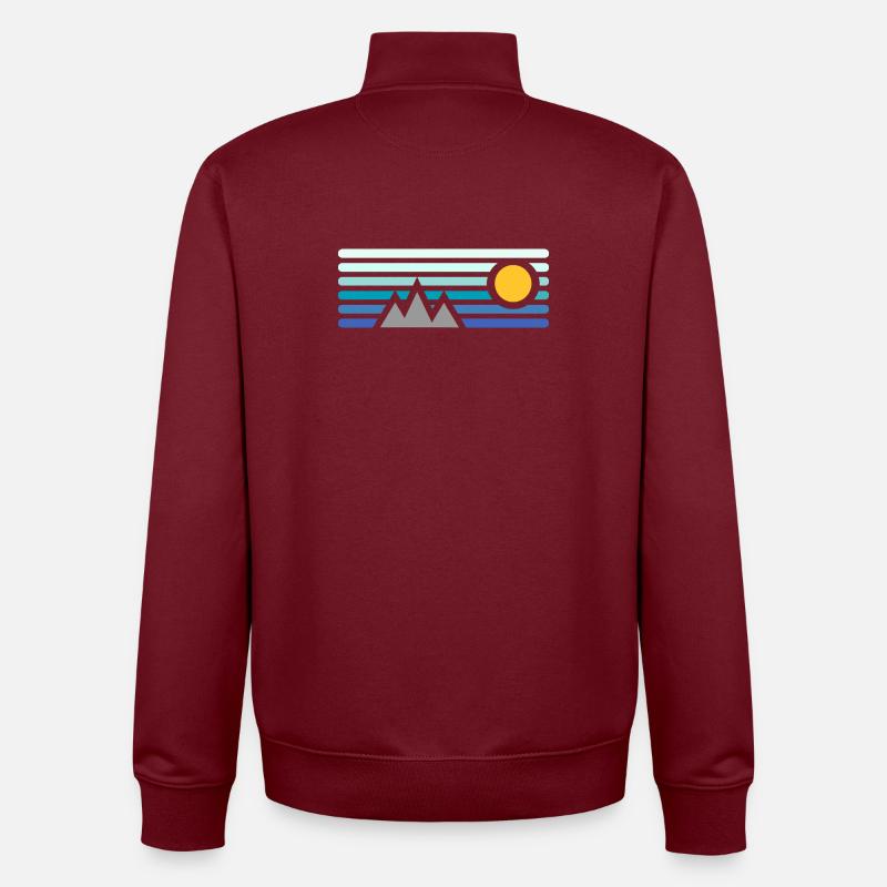 Berge - Unisex Organic Zip Sweatshirt von Stanley/Stella - Burgunderrot