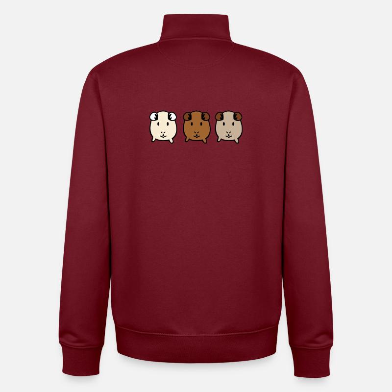 guinea pig - Unisex Organic Zip Sweatshirt by Stanley/Stella - burgundy
