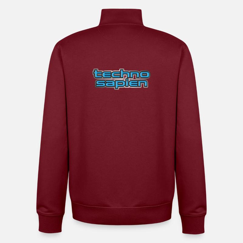 Techno Sapien - Sweat zippé unisexe en coton bio Stanley/Stella - bordeaux
