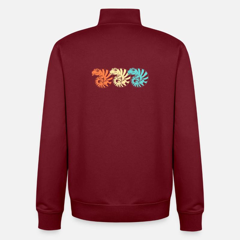 Langue bleue lézard - Sweat zippé unisexe en coton bio Stanley/Stella - bordeaux