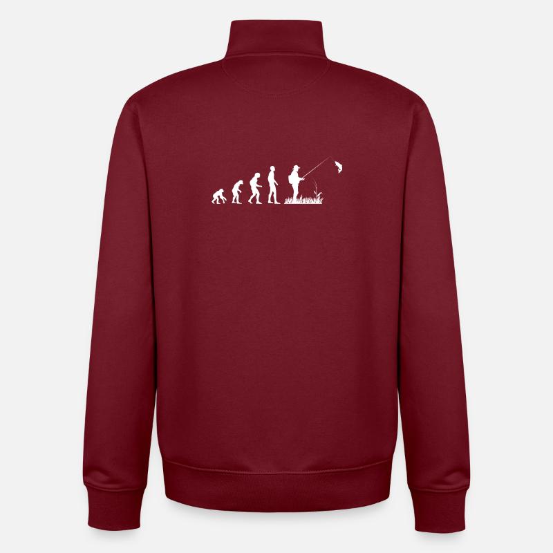 fischer_angler_fischen_angeln_fish_shirt_gift_E - Sweat zippé unisexe en coton bio Stanley/Stella - bordeaux