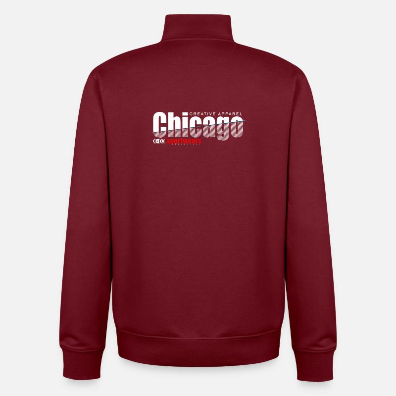 Dynamisches Sportdesign mit moderner Schärfe - Unisex Organic Zip Sweatshirt von Stanley/Stella - Burgunderrot