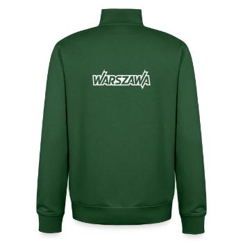 Lettres majusculées Varsovie - Varsovie - Sweat zippé unisexe en coton bio Stanley/Stella - vert bouteille - Dos - AI Model Male 185 dark (185cm)