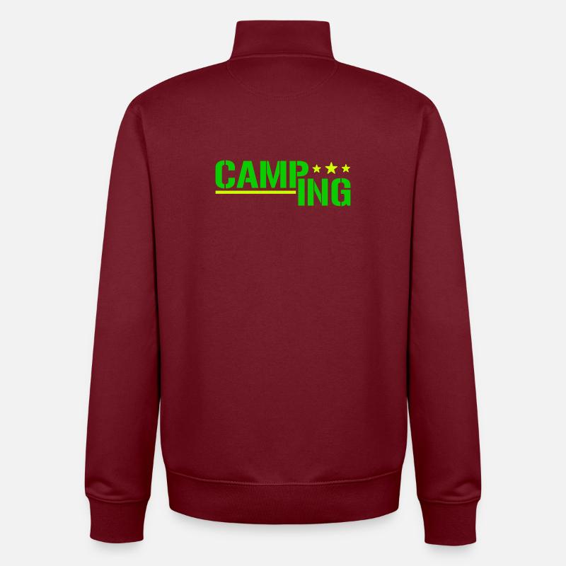 Camping - Unisex Organic Zip Sweatshirt by Stanley/Stella - burgundy