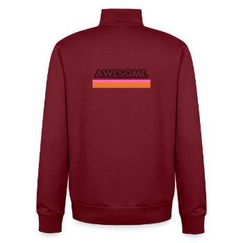 Toller Retro-Streifen - Unisex Organic Zip Sweatshirt von Stanley/Stella - Burgunderrot - Hinten - AI Model Male 185 dark (185cm)