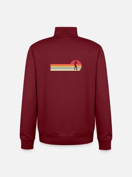Retro Boxing Dad Vintage Fighter Sunset Sport Gift - Unisex Organic Zip Sweatshirt by Stanley/Stella - burgundy