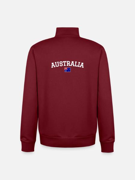 Drapeau australien : Dessin blanc - Sweat zippé unisexe en coton bio Stanley/Stella - bordeaux