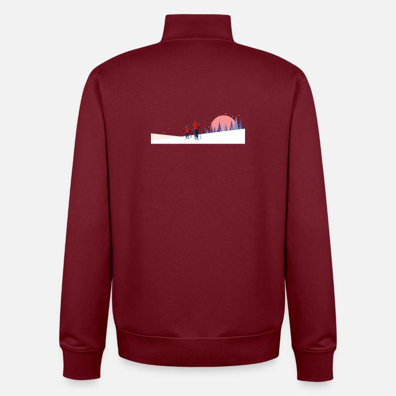 Équipe de ski de randonnée - Sweat zippé unisexe en coton bio Stanley/Stella - bordeaux