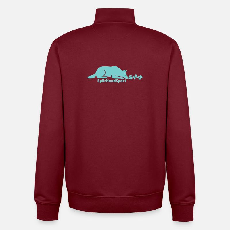 Logo SHS à la monnaie - Sweat zippé unisexe en coton bio Stanley/Stella - bordeaux