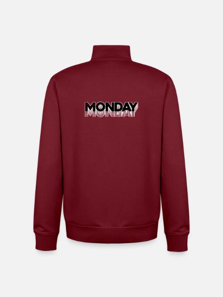 Monday Echo Neon Typography - Unisex Organic Zip Sweatshirt by Stanley/Stella - burgundy