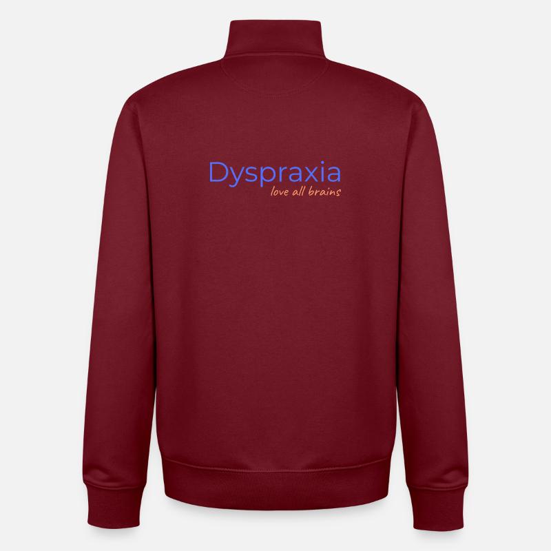 Dyspraxie - aimez tous les cerveaux - Sweat zippé unisexe en coton bio Stanley/Stella - bordeaux