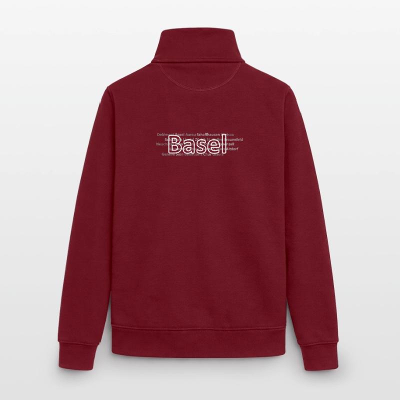 Schweizer Städte Basel Unisex Organic Zip Sweatshirt von Stanley/Stella
