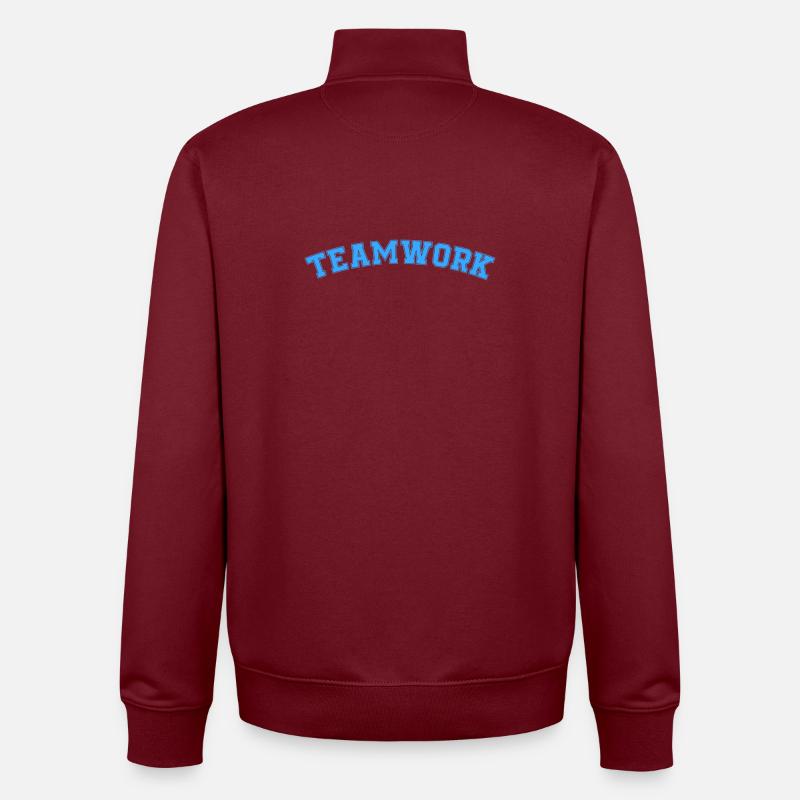teamwork - Unisex Organic Zip Sweatshirt by Stanley/Stella - burgundy