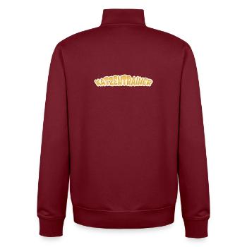 Job Dresseur de chats - Sweat zippé unisexe en coton bio Stanley/Stella - bordeaux - Dos - AI Model Male 185 dark (185cm)