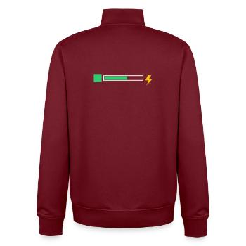 Energy - Unisex Organic Zip Sweatshirt von Stanley/Stella - Burgunderrot - Hinten - AI Model Male 185 dark (185cm)