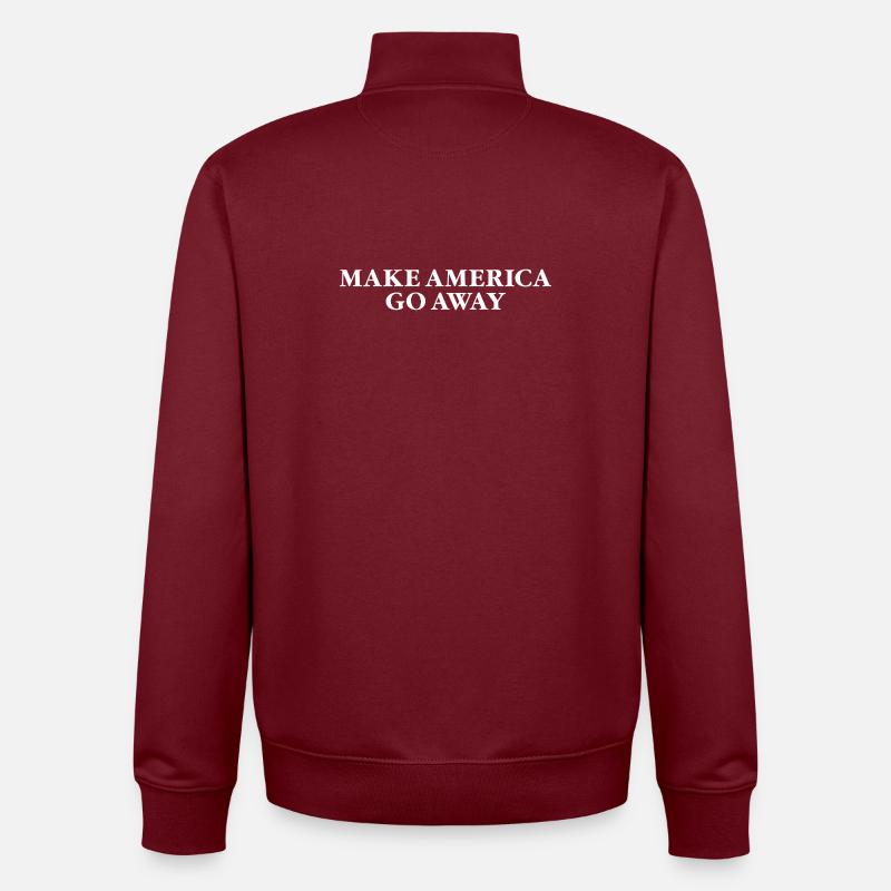LASS AMERIKA VERSCHWINDEN. - Unisex Organic Zip Sweatshirt von Stanley/Stella - Burgunderrot