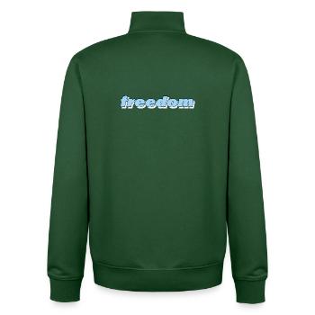 Liberté - Sweat zippé unisexe en coton bio Stanley/Stella - vert bouteille - Dos - AI Model Male 185 dark (185cm)