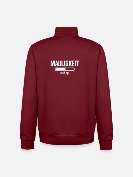 Mouthiness – Loading... - Unisex Organic Zip Sweatshirt by Stanley/Stella - burgundy