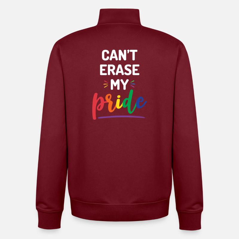 Can't Erase My Pride - Unisex Organic Zip Sweatshirt by Stanley/Stella - burgundy