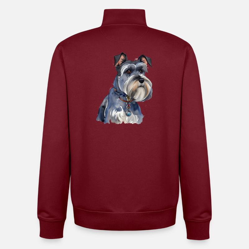 Schnauzer - Unisex Organic Zip Sweatshirt von Stanley/Stella - Burgunderrot