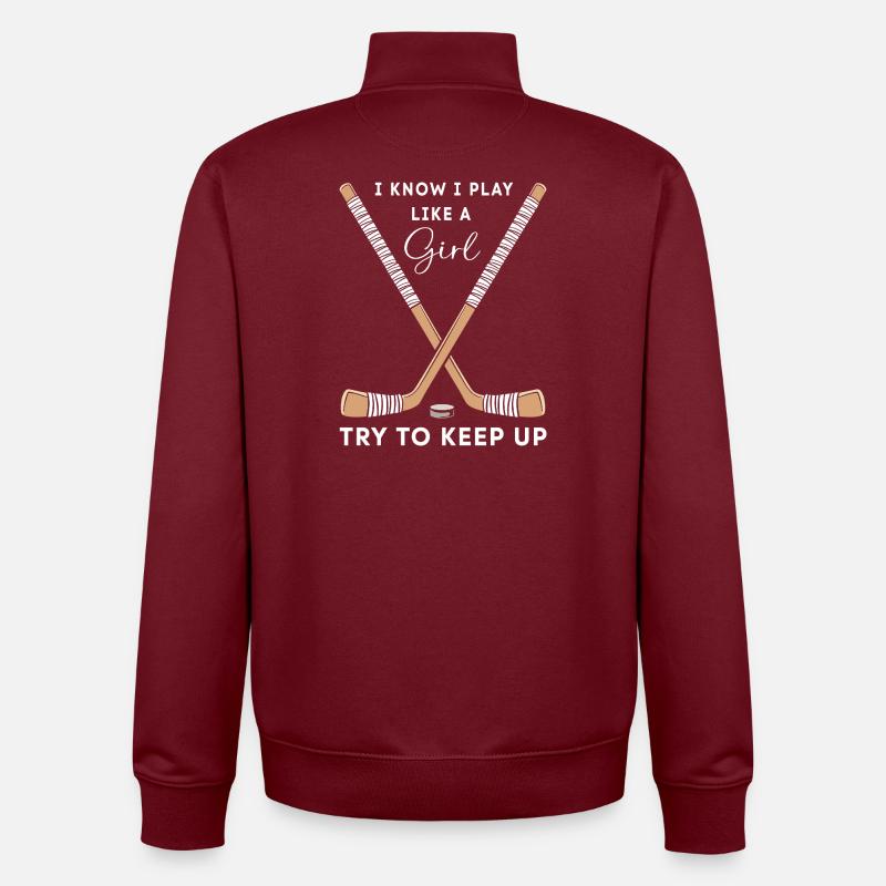 Para Eishockey Handicap - Unisex Organic Zip Sweatshirt von Stanley/Stella - Burgunderrot