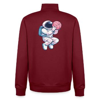 Astro Hoops: Lunar Dunk - Unisex Organic Zip Sweatshirt von Stanley/Stella - Burgunderrot - Hinten - AI Model Male 185 dark (185cm)