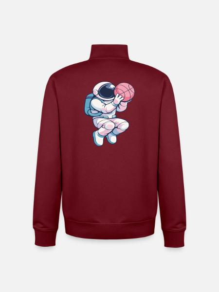Astro Hoops: Lunar Dunk - Unisex Organic Zip Sweatshirt by Stanley/Stella - burgundy