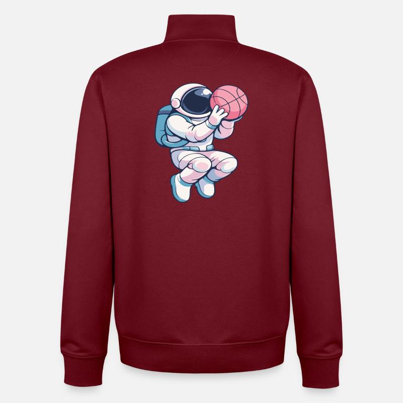 Astro Hoops : Dunk Lunaire - Sweat zippé unisexe en coton bio Stanley/Stella - bordeaux