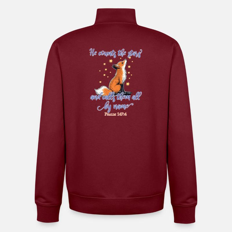 Fuchs Christlich - Unisex Organic Zip Sweatshirt von Stanley/Stella - Burgunderrot