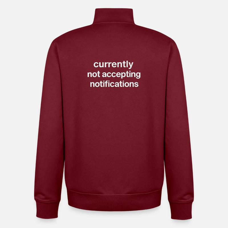 currently not accepting notifications - Unisex Organic Zip Sweatshirt by Stanley/Stella - burgundy