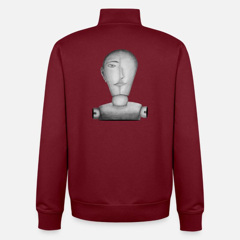 Zeichenpuppe gezeichnet - Unisex Organic Zip Sweatshirt von Stanley/Stella - Burgunderrot