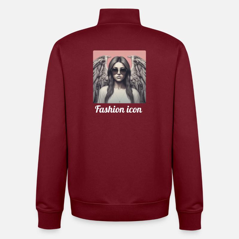 Icône de la mode - Sweat zippé unisexe en coton bio Stanley/Stella - bordeaux