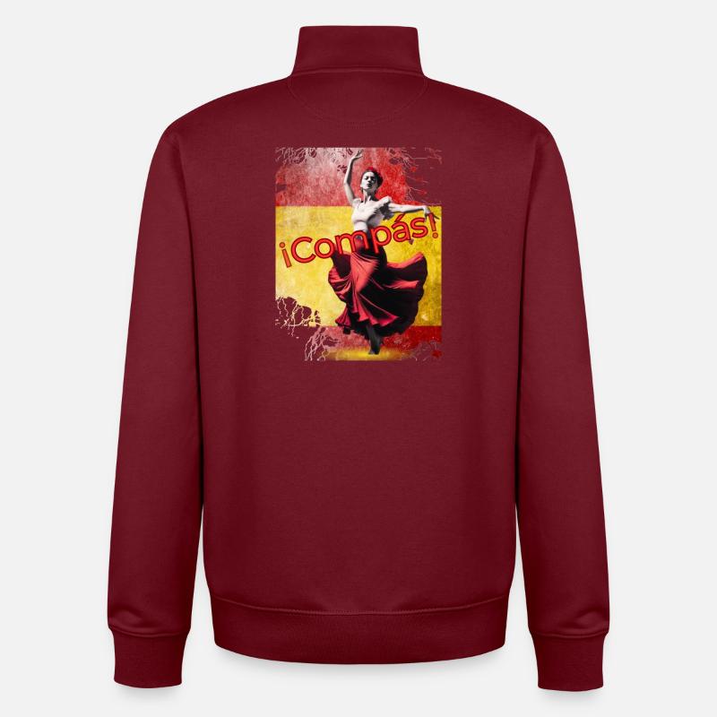 Flamenco Dancer Compás - Unisex Organic Zip Sweatshirt by Stanley/Stella - burgundy