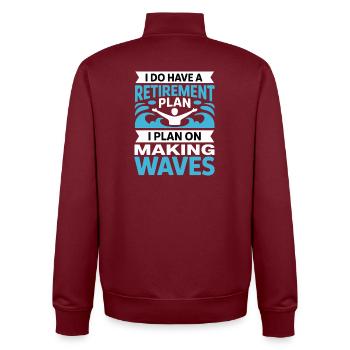 Retirement Plan: Making Waves - Unisex Organic Zip Sweatshirt by Stanley/Stella - burgundy - Back - AI Model Male 185 dark (185cm)