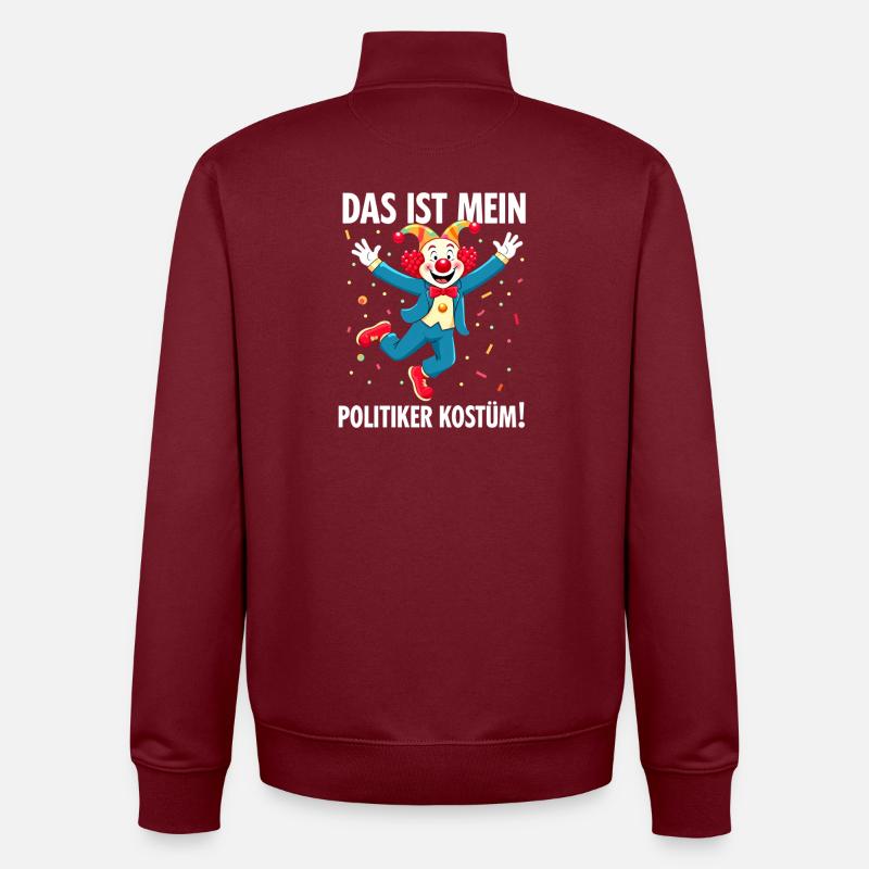Carnaval costumé Politicien Carnaval - Sweat zippé unisexe en coton bio Stanley/Stella - bordeaux