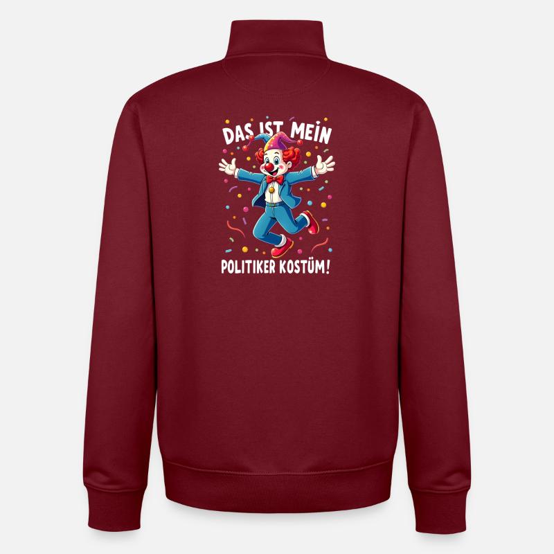 Carnaval costumé Politicien Carnaval - Sweat zippé unisexe en coton bio Stanley/Stella - bordeaux