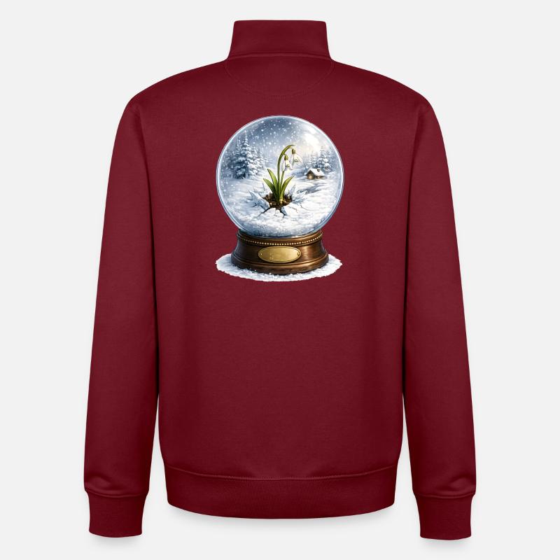 Le perce-neige traverse l’hiver - Sweat zippé unisexe en coton bio Stanley/Stella - bordeaux