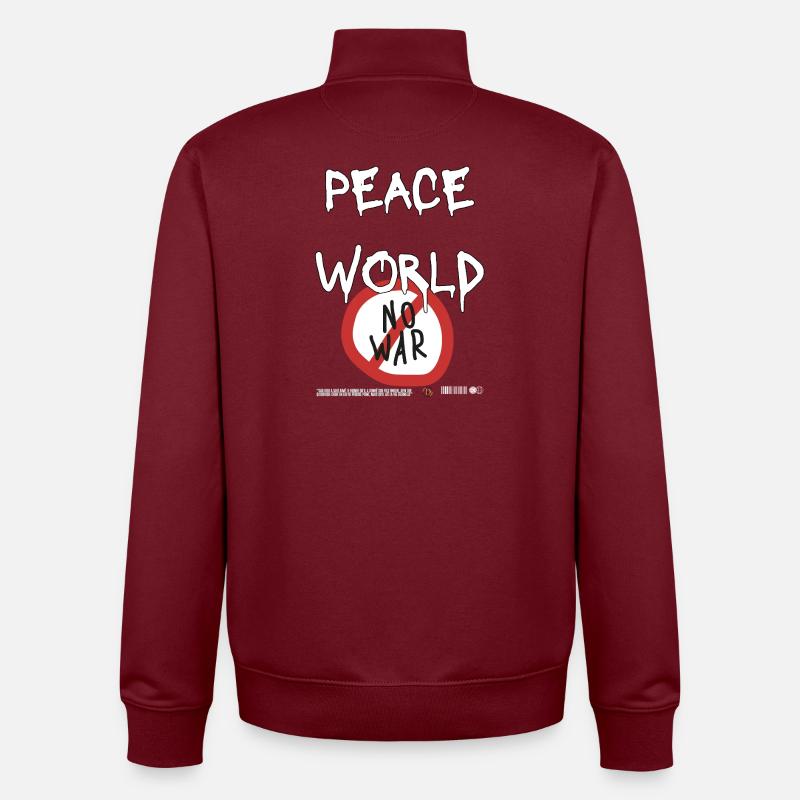 peace_in_the_world - Unisex Organic Zip Sweatshirt von Stanley/Stella - Burgunderrot