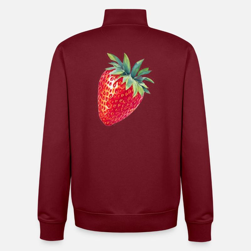 Erdbeere - Unisex Organic Zip Sweatshirt von Stanley/Stella - Burgunderrot