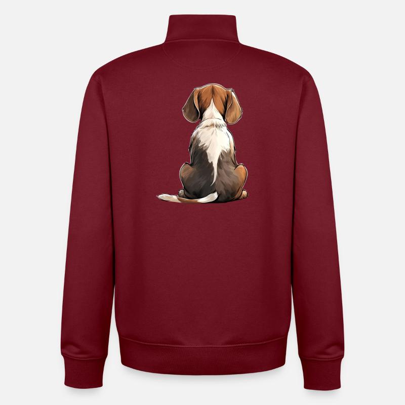Beagle - Sweat zippé unisexe en coton bio Stanley/Stella - bordeaux