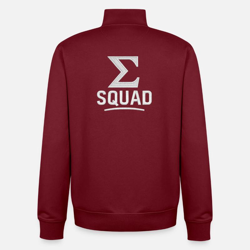 ∑ Squad – Your Math Team - Unisex Organic Zip Sweatshirt by Stanley/Stella - burgundy