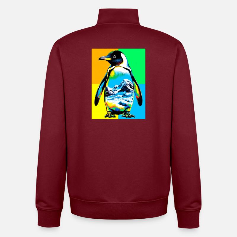pingouin - Sweat zippé unisexe en coton bio Stanley/Stella - bordeaux