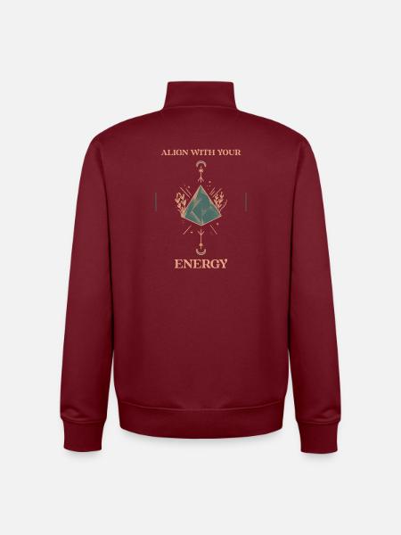 align_with_you_Energy - Unisex Organic Zip Sweatshirt von Stanley/Stella - Burgunderrot
