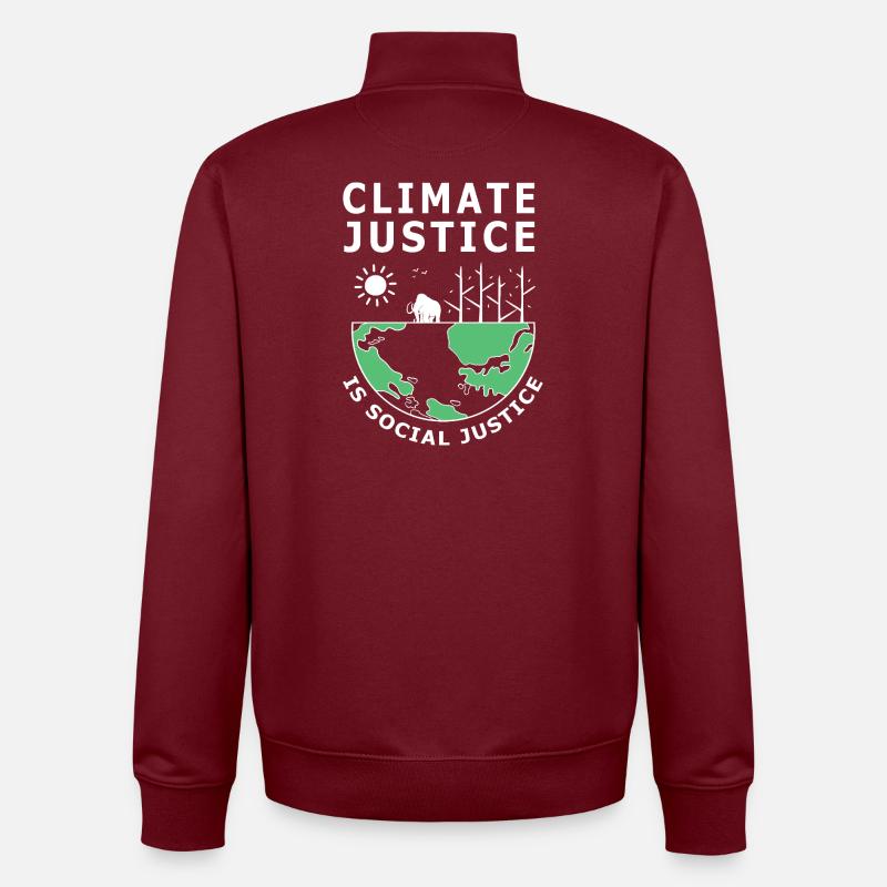 Climate change Environment Environmental protection - Unisex Organic Zip Sweatshirt by Stanley/Stella - burgundy