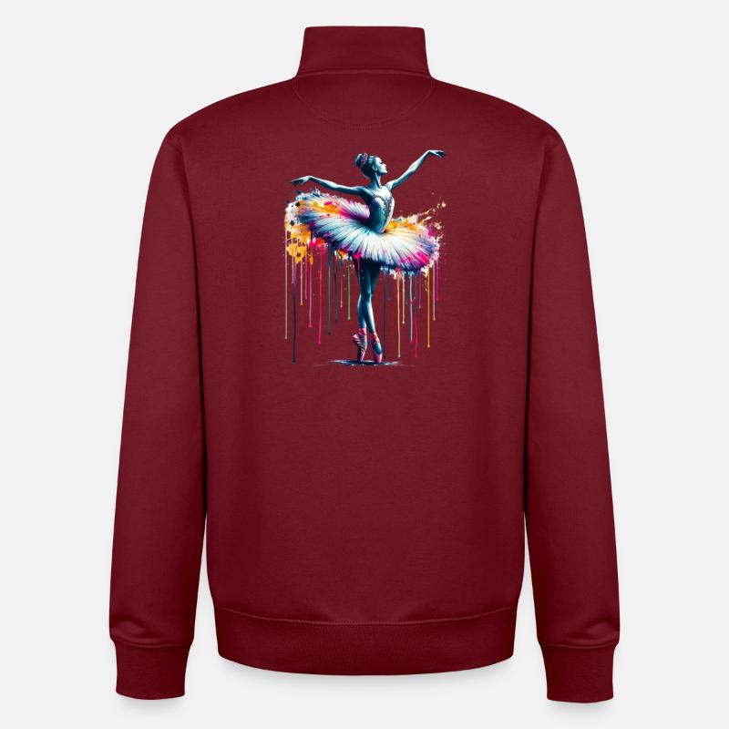 Danseuse de ballet avec tutu - Sweat zippé unisexe en coton bio Stanley/Stella - bordeaux